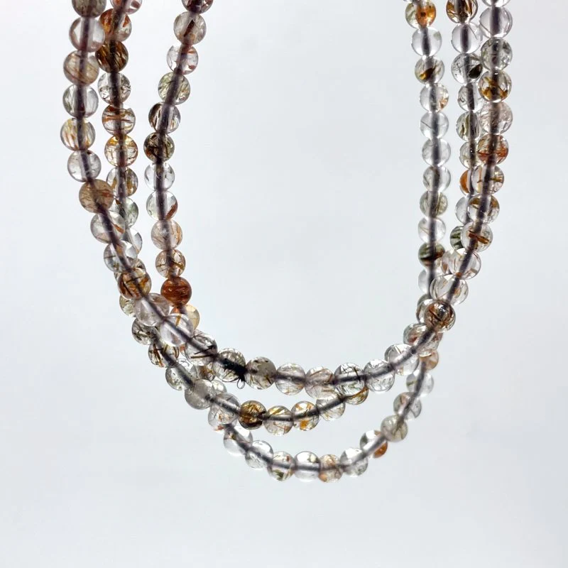 0.16in(4mm) Black/Red/Gold Rutile Bracelet Wholesale - Image 4