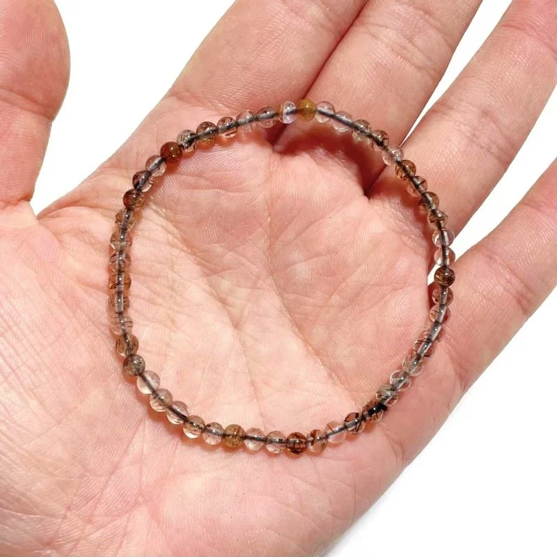 0.16in(4mm) Black/Red/Gold Rutile Bracelet Wholesale - Image 5