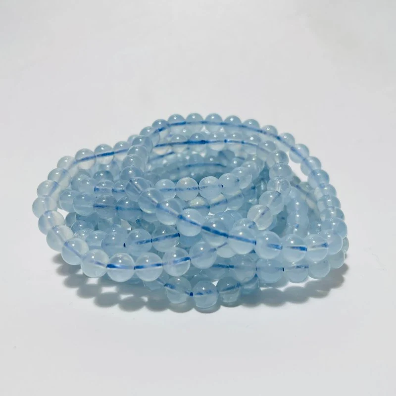 0.24in(6mm) Clear Aquamarine Bracelet Wholesale - Image 2