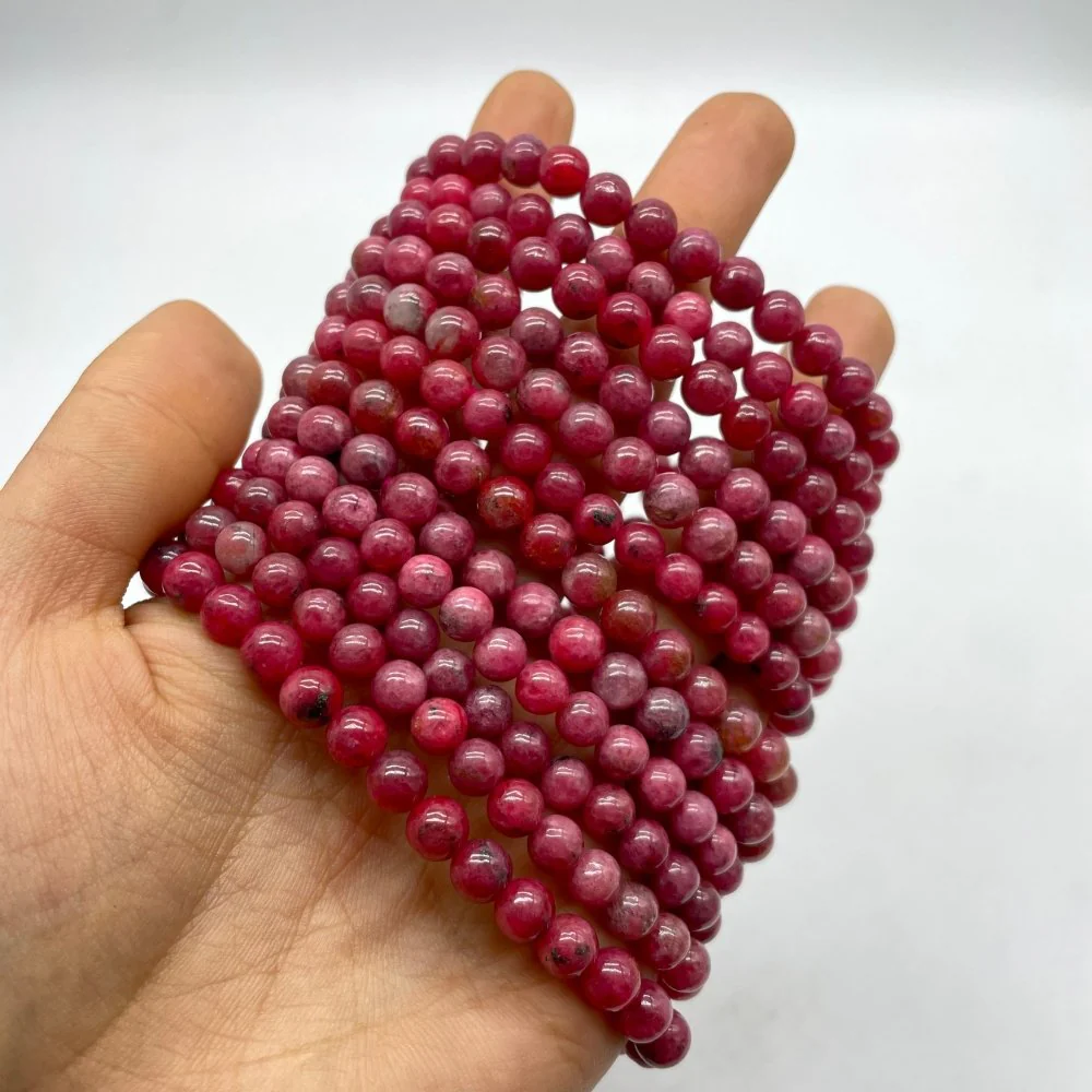 0.24in(6mm) High Quality Red Rhodonite Bracelet Wholesale - Image 2