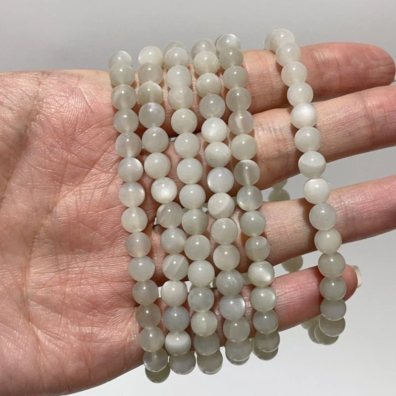0.24in(6mm) White Moonstone Bracelet Wholesale - Image 3