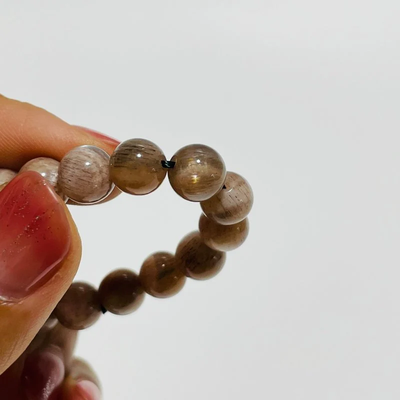 0.27in(7mm) Black Sun Stone Bracelet Sunstone with Hematite Wholesale - Image 2