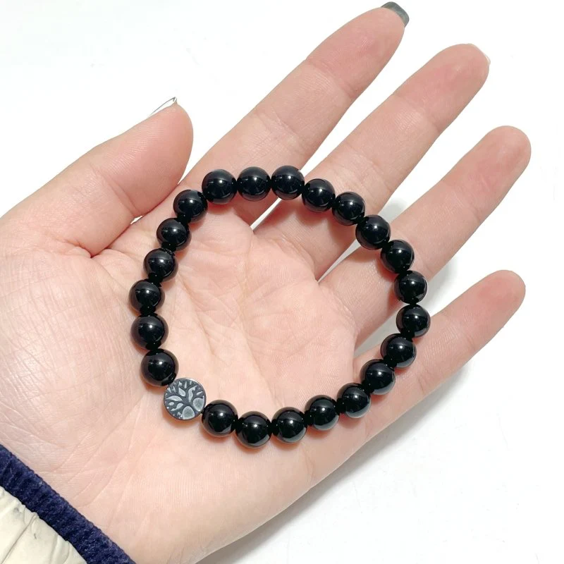 0.31in Obsidian Mixed Hematite Tree of Life Bracelet Wholesale - Image 4