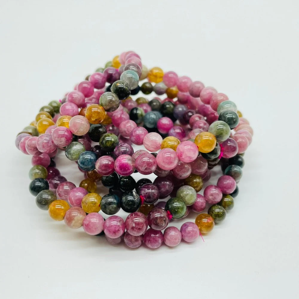 0.31in(8mm) Colorful Tourmaline Bracelet Wholesale - Image 2