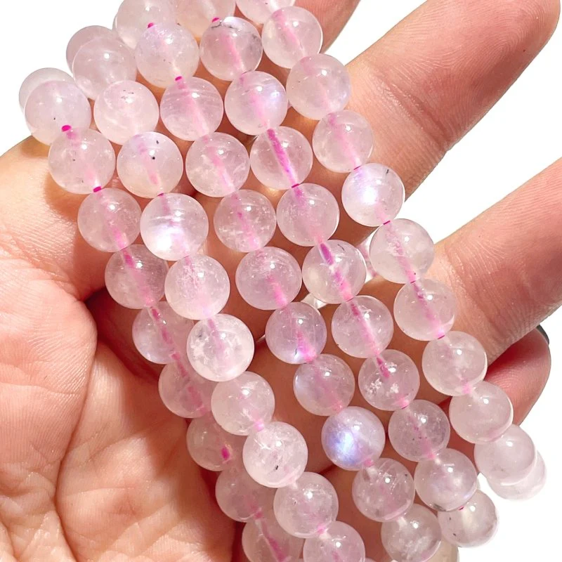 0.31in(8mm) Pink Moonstone Bracelet Wholesale
