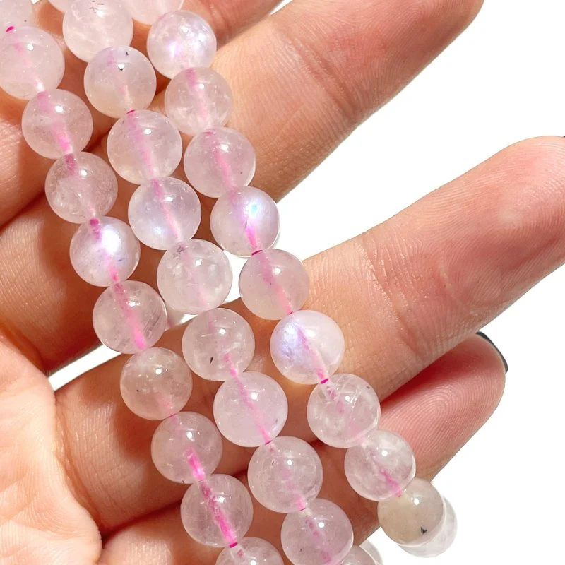 0.31in(8mm) Pink Moonstone Bracelet Wholesale - Image 4