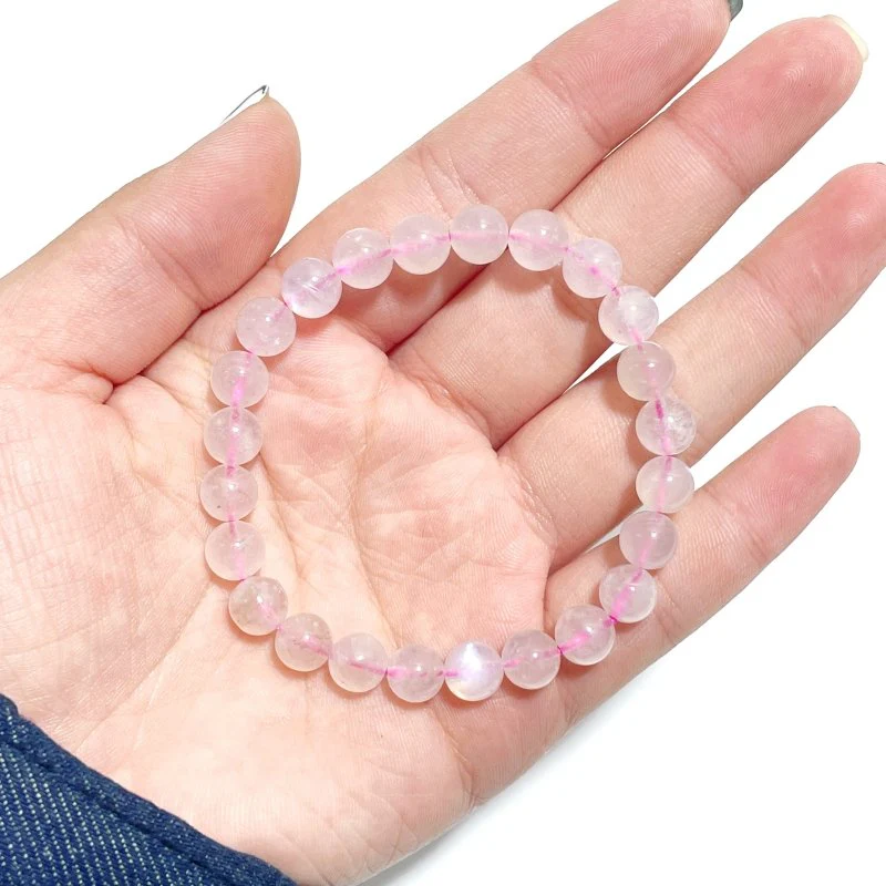 0.31in(8mm) Pink Moonstone Bracelet Wholesale - Image 5