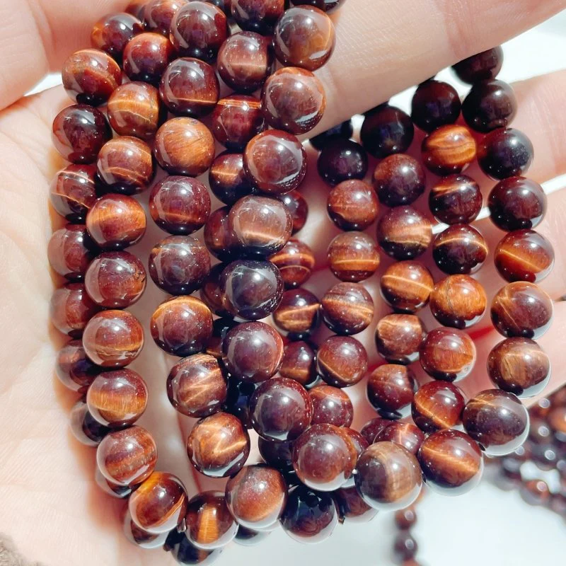 0.31in(8mm) Red Tiger Eye Bracelet Wholesale