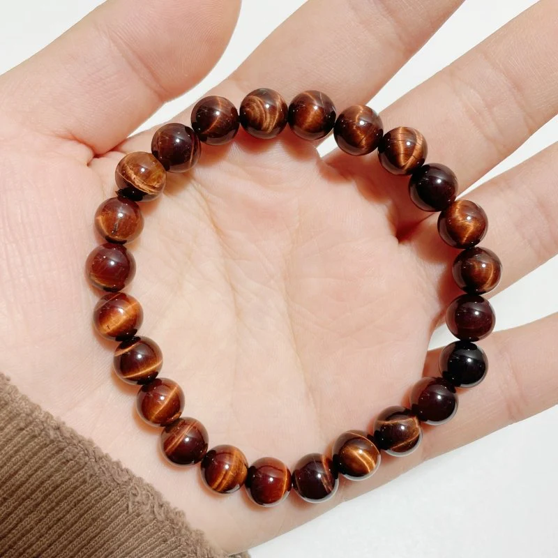 0.31in(8mm) Red Tiger Eye Bracelet Wholesale - Image 4