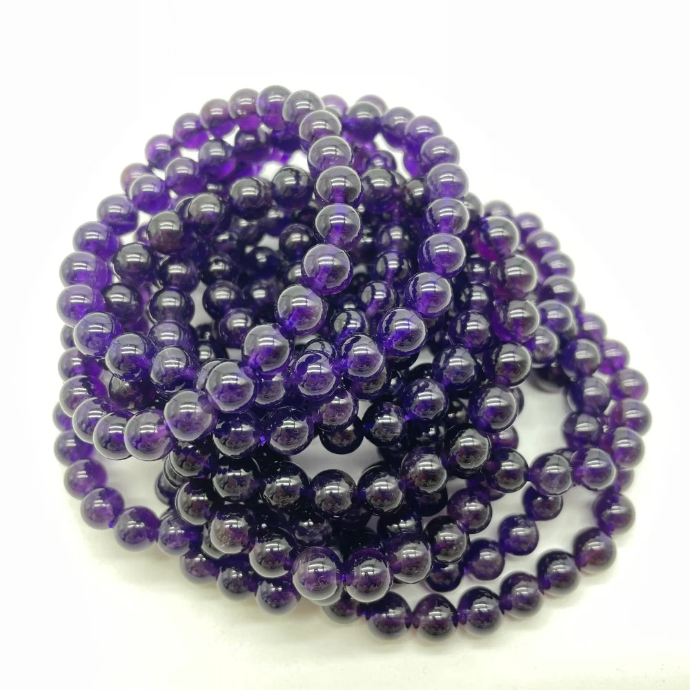0.3in (7.5mm) Deep Purple Amethyst Bracelet Wholesale - Image 2