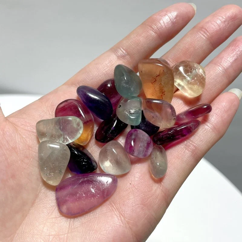 0.4-1.1in Small Rainbow Fluorite Tumbled Wholesale