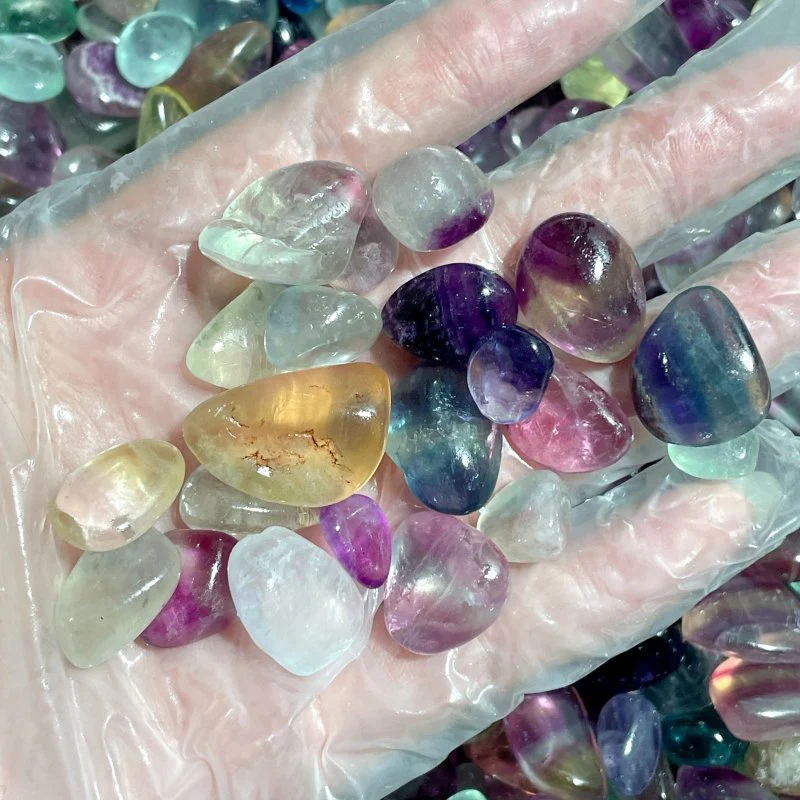 0.4-1.1in Small Rainbow Fluorite Tumbled Wholesale - Image 5