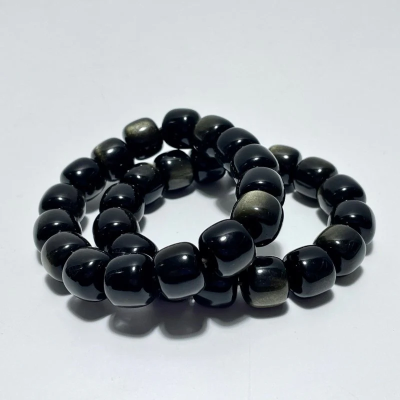 Gold Sheen Obsidian Cube Bracelet Wholesale - Image 4