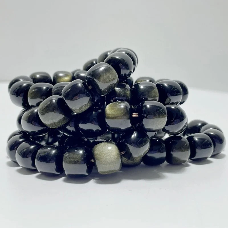 Gold Sheen Obsidian Cube Bracelet Wholesale - Image 5