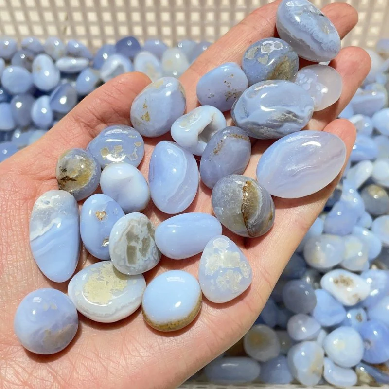 Blue Chalcedony Tumbled Gravel Wholesale - Image 3