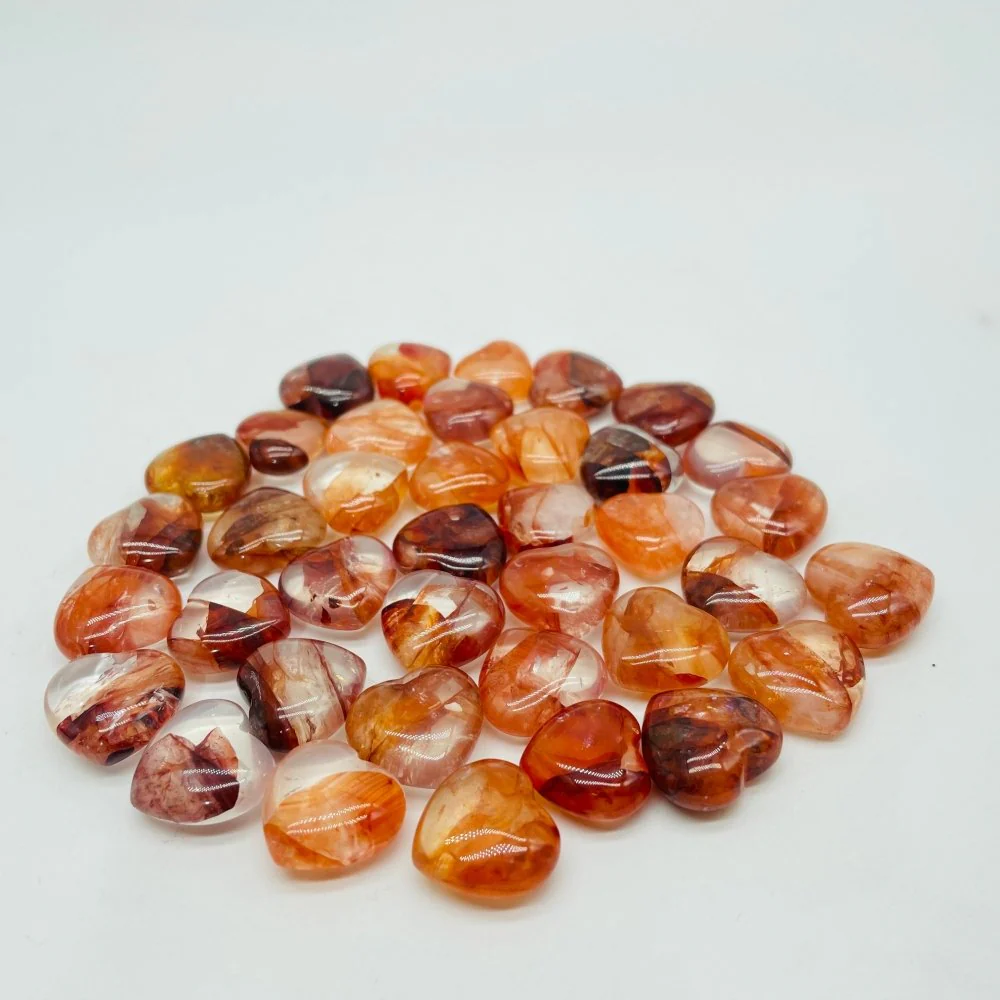 0.6in(1.5cm) Fire Quartz Mini Heart DIY Pendant Wholesale - Image 3
