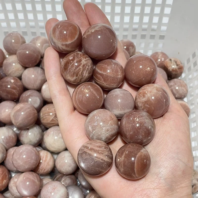 0.8-1.1in Beautiful Spark Sunstone Spheres Wholesale - Image 3