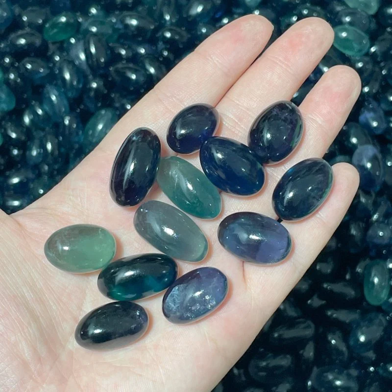 0.78-1in Blue&Green Fluorite Tumbled Wholesale