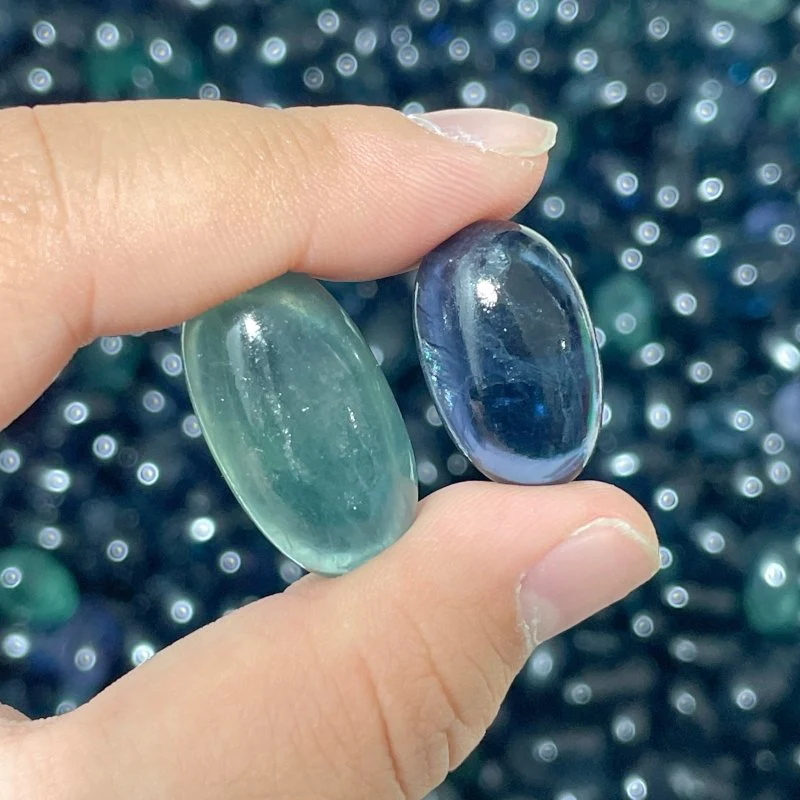 0.78-1in Blue&Green Fluorite Tumbled Wholesale - Image 2
