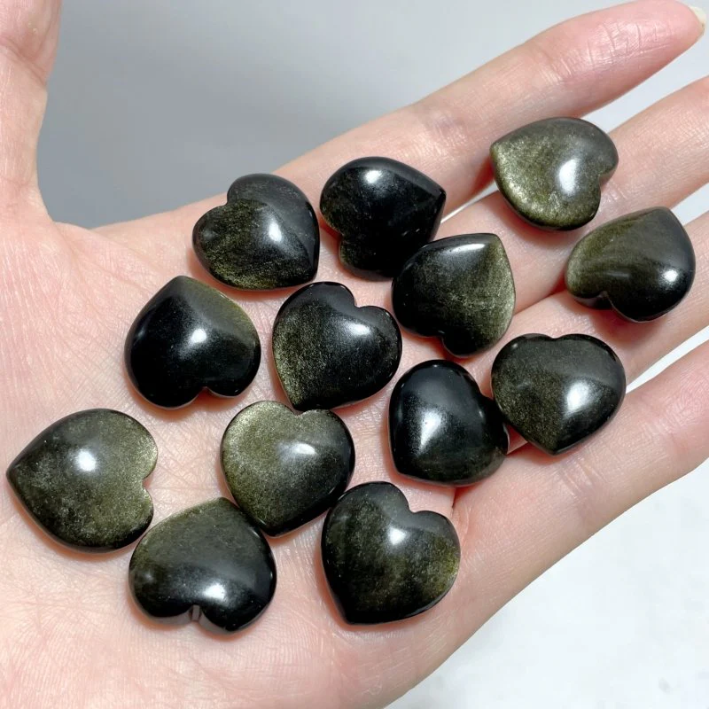 Gold Sheen Obsidian Heart 1.8*1.8cm Wholesale