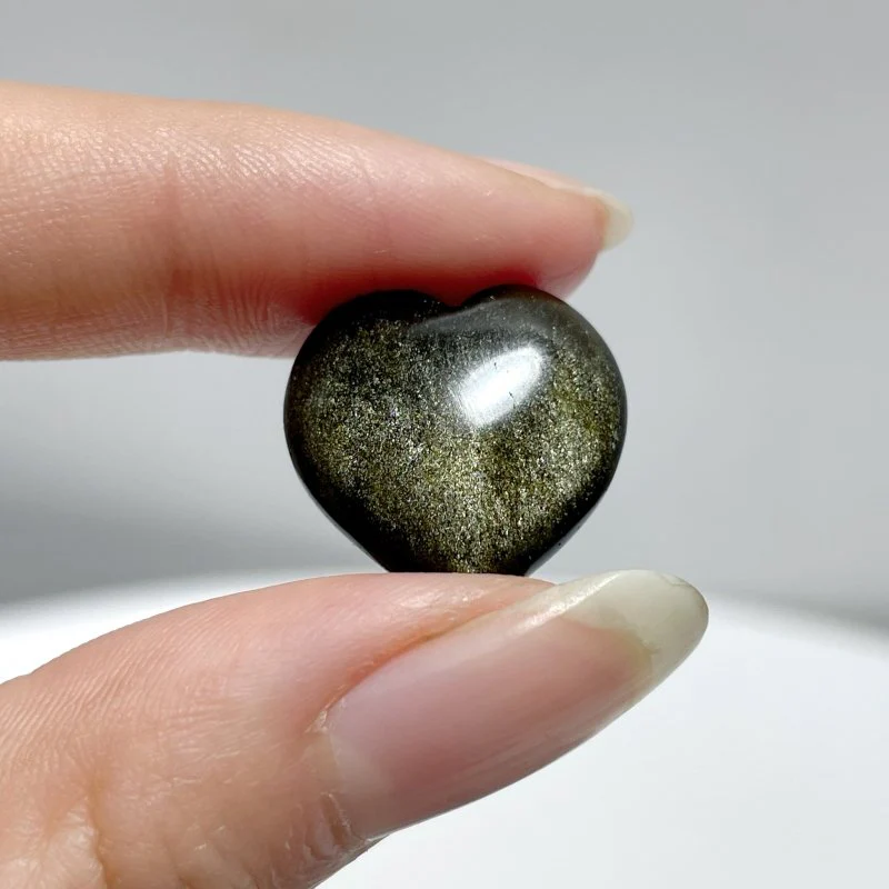Gold Sheen Obsidian Heart 1.8*1.8cm Wholesale - Image 2