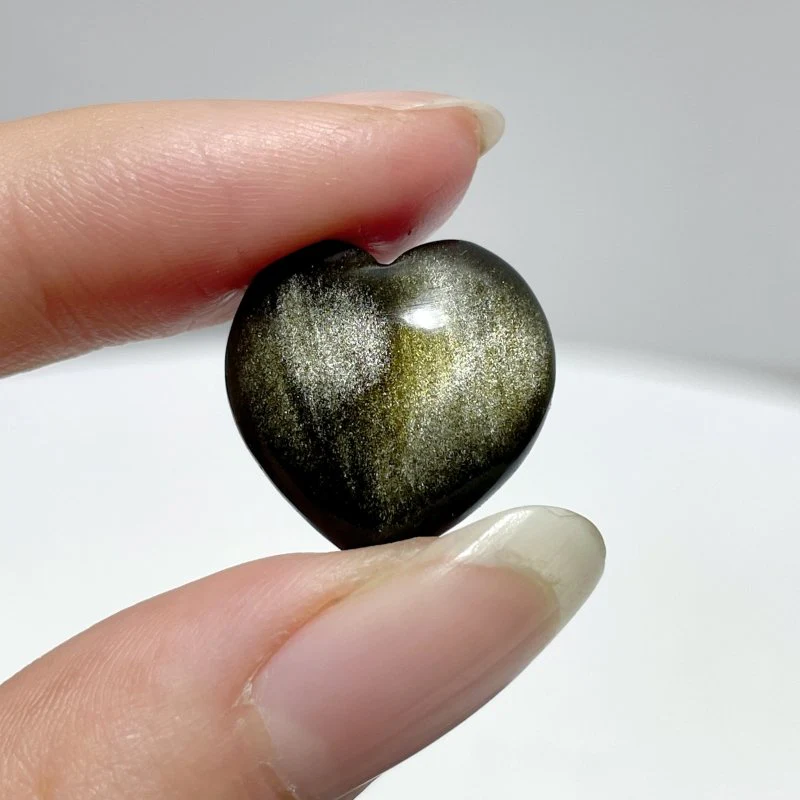 Gold Sheen Obsidian Heart 1.8*1.8cm Wholesale - Image 3