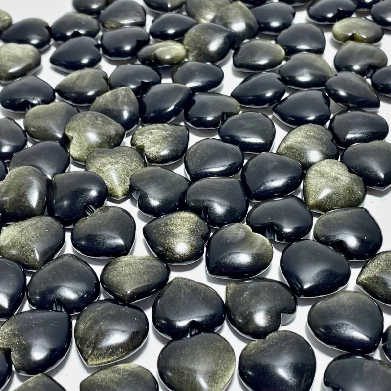 Gold Sheen Obsidian Heart 1.8*1.8cm Wholesale - Image 4