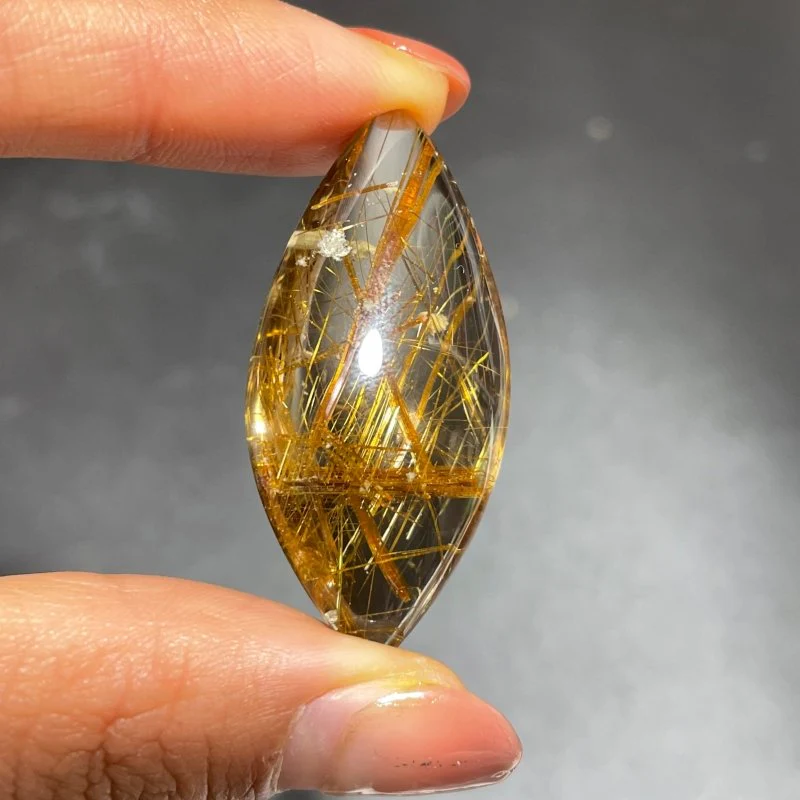 Eye Shape Gold Rutile Pendant Jewelry Making - Image 3