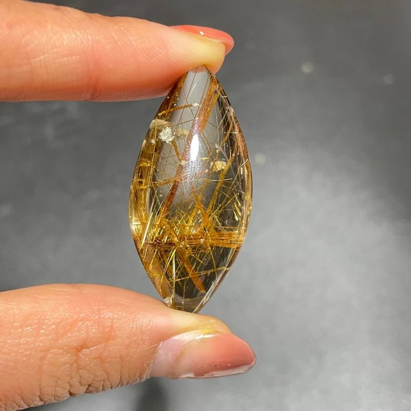 Eye Shape Gold Rutile Pendant Jewelry Making - Image 4