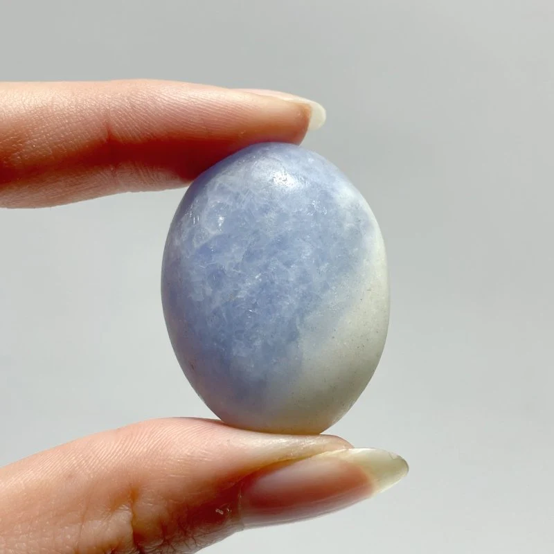 1.1-1.5in Blue Calcite Tumbled Wholesale - Image 3