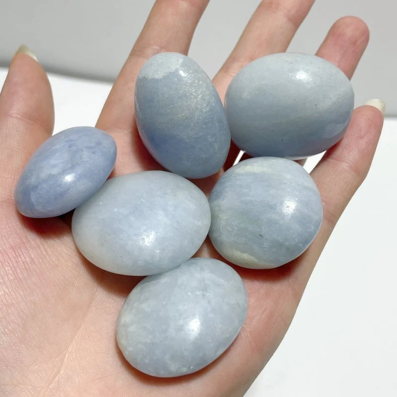 1.1-1.5in Blue Calcite Tumbled Wholesale - Image 4