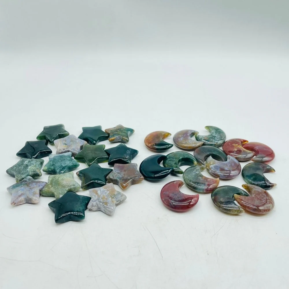 1.2in (3cm) Ocean Jasper Star&Moon Wholesale