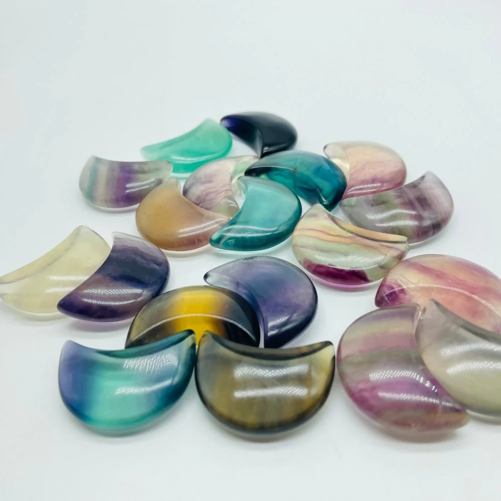 1.2in(30mm) Rainbow Fluorite Moon Wholesale - Image 2