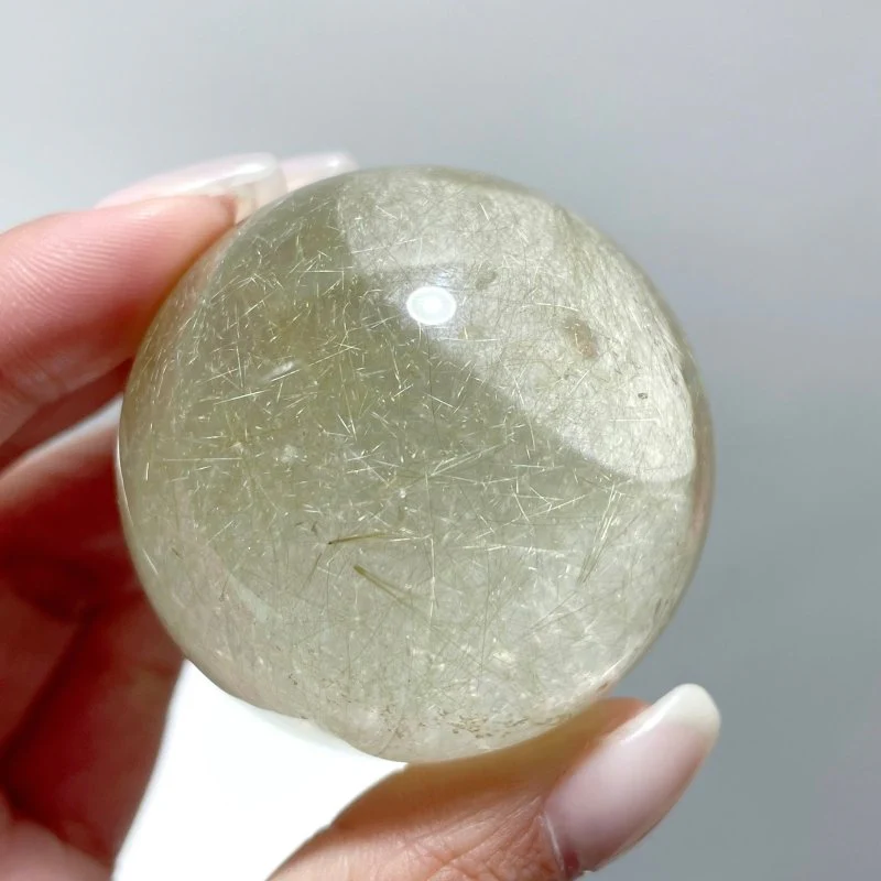1.7in (4.5cm) Beautiful Gold Rutile Crystal Sphere - Image 2