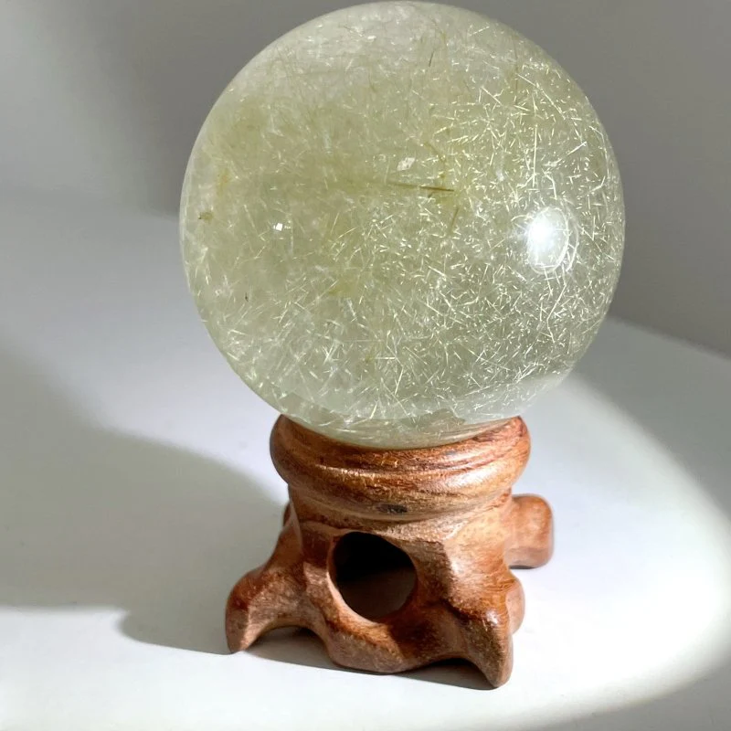 1.7in (4.5cm) Beautiful Gold Rutile Crystal Sphere - Image 4