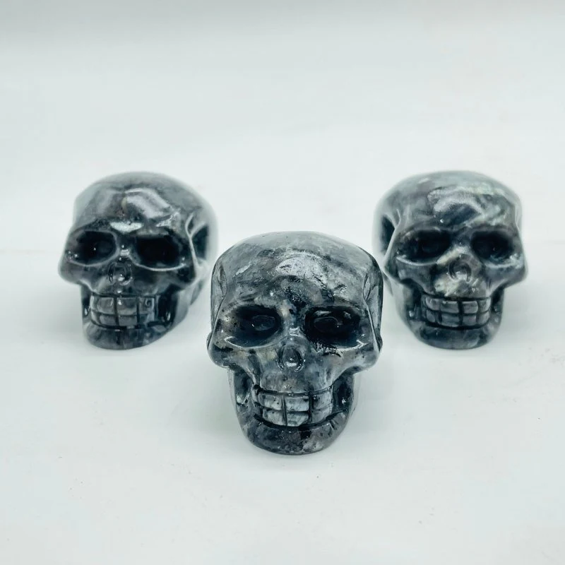 1.7in Skull Carving Wholesale Yooperlite (UV Reactive) Larvikite - Image 7