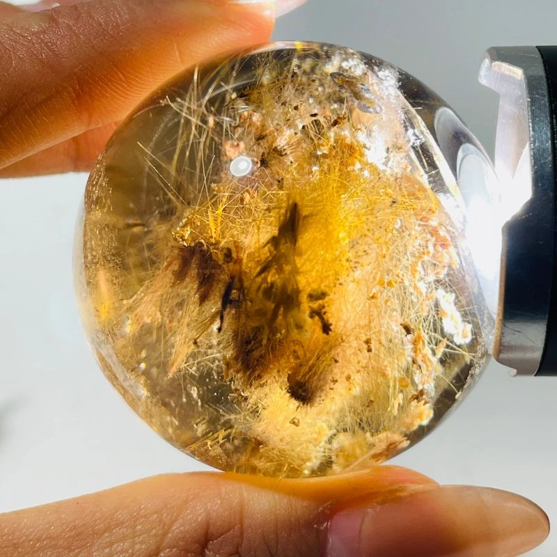 1.8in (4.8cm) Rare Gold Rutile Crystal Sphere - Image 2