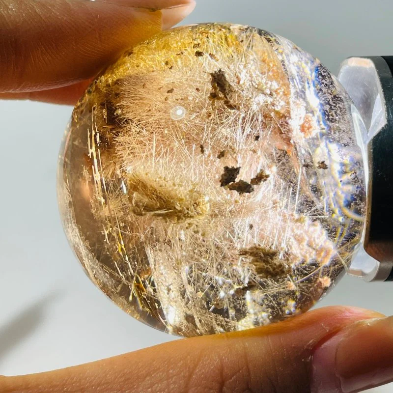 1.8in (4.8cm) Rare Gold Rutile Crystal Sphere - Image 3