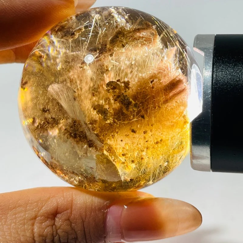 1.8in (4.8cm) Rare Gold Rutile Crystal Sphere - Image 4