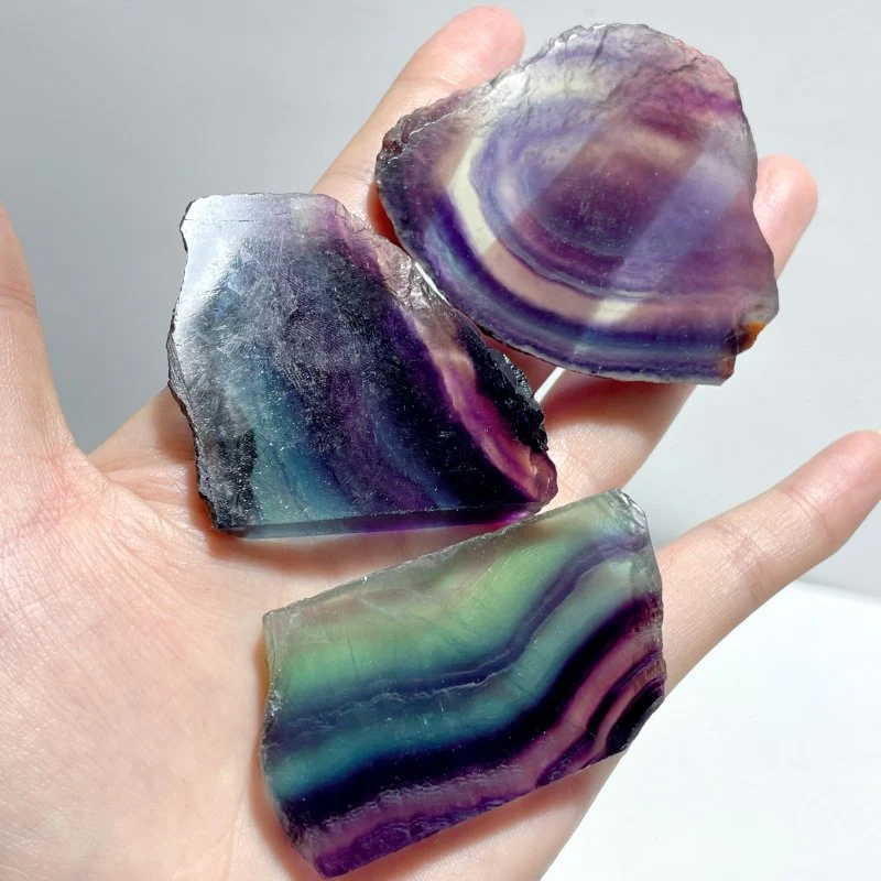 2-3in Small Rainbow Fluorite Slab Wholesale - Image 3