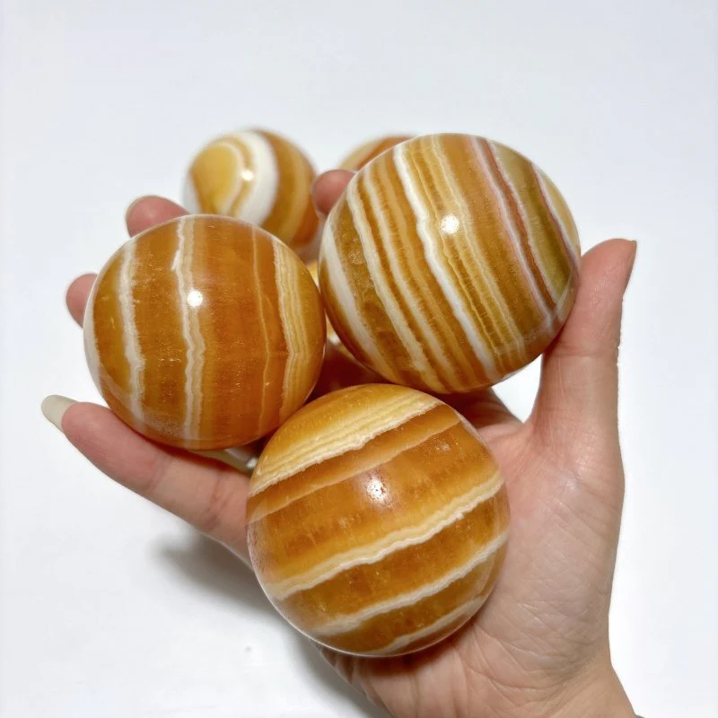 1.9-2.5inch Yellow Calcite Stripe Spheres Wholesale