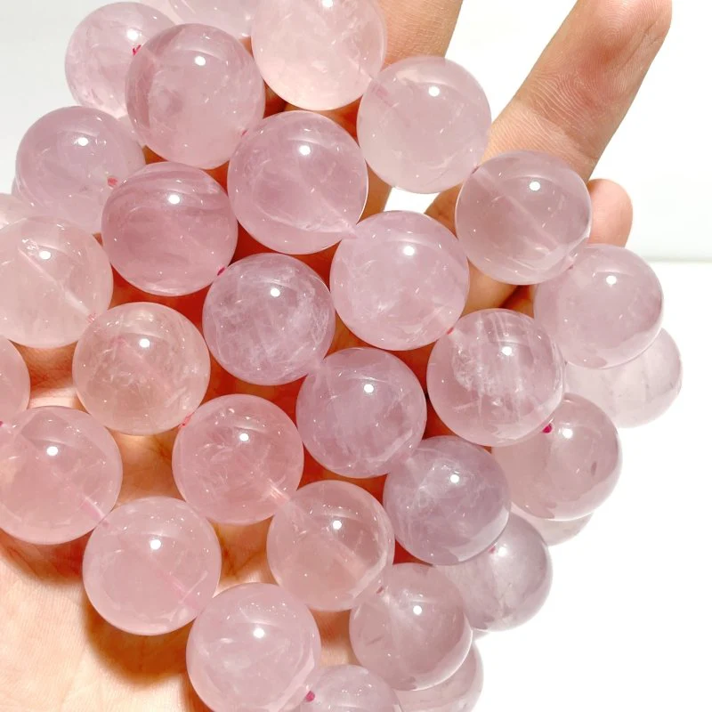 10 Pieces Large Beads 18mm Beautiful Rose Quartz Bracelets - Image 2
