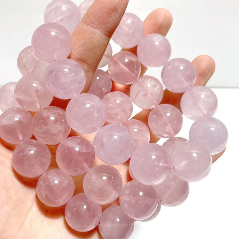 10 Pieces Large Beads 18mm Beautiful Rose Quartz Bracelets - Image 3