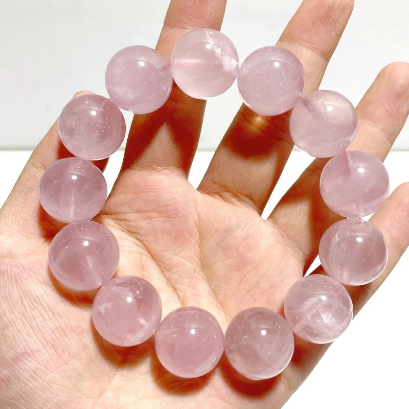 10 Pieces Large Beads 18mm Beautiful Rose Quartz Bracelets - Image 4