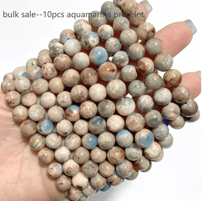 10 Pieces 8/9mm islands Aquamarine Bracelet