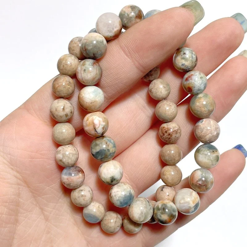 10 Pieces 8/9mm islands Aquamarine Bracelet - Image 2