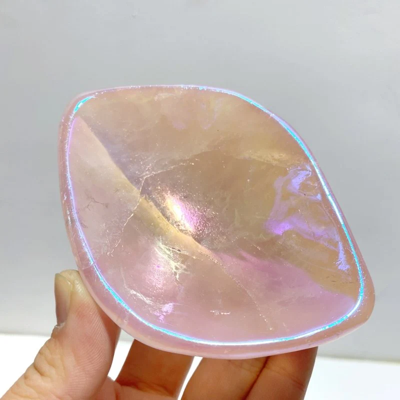 10 Pieces Aura Rose Quartz Bowl Carving - Image 3