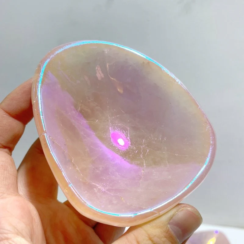 10 Pieces Aura Rose Quartz Bowl Carving - Image 5