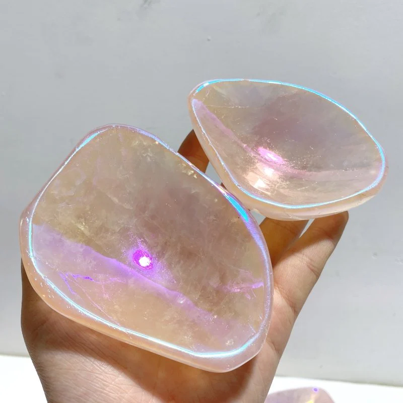 10 Pieces Aura Rose Quartz Bowl Carving - Image 6