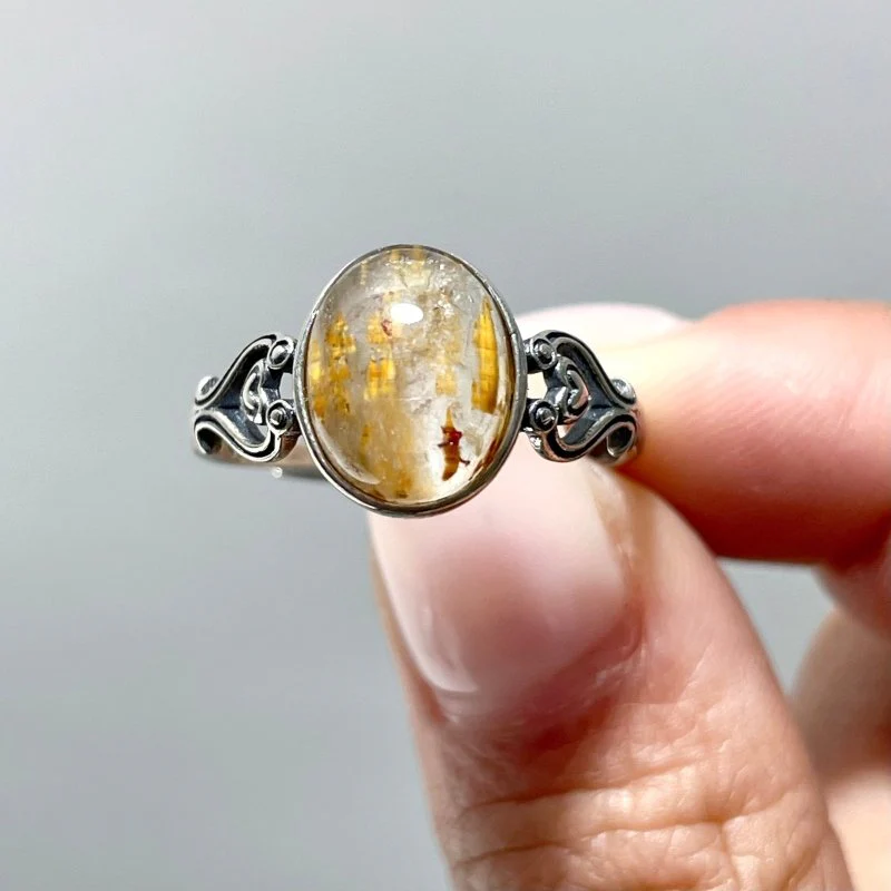 13 Pieces Beautiful Cacoxenite Super7 Sterling Silver Different Styles Ring - Image 3